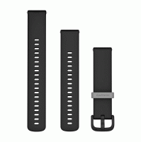 Quick Release Bands (20 mm) Black - silicone band -20mm - Black with Slate hardware - for VIVOACTIVE 5  - 010-12932-30 - Garmin